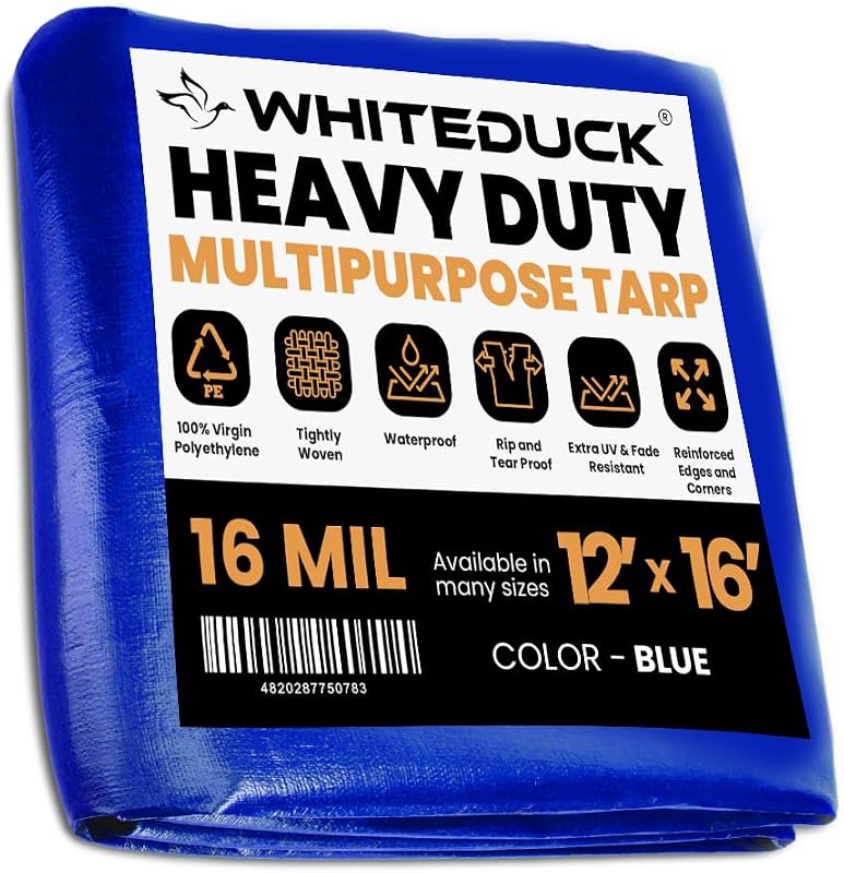 Lona polietileno 16 mil 12x16ft impermeable UV resistente