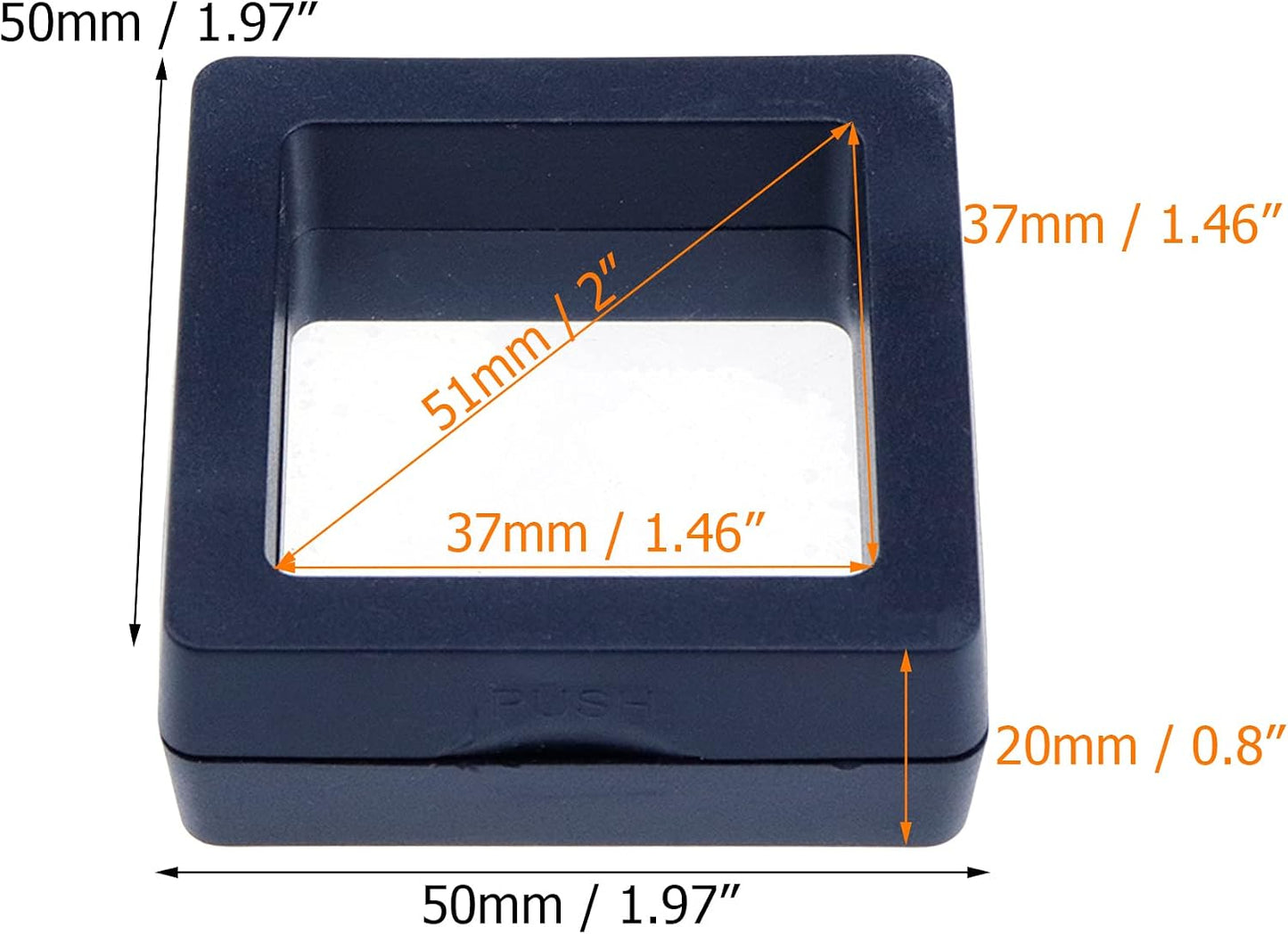 Estuche joyas PE transparente soporte anillos 3D