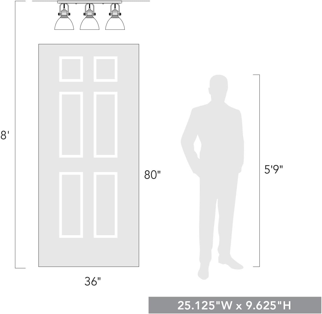 Lámpara Hines Semi-Flush Negro Mate Vidrio Sembrado