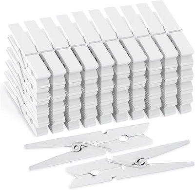 50 Pinzas Madera Blanca 2.9" para Manualidades