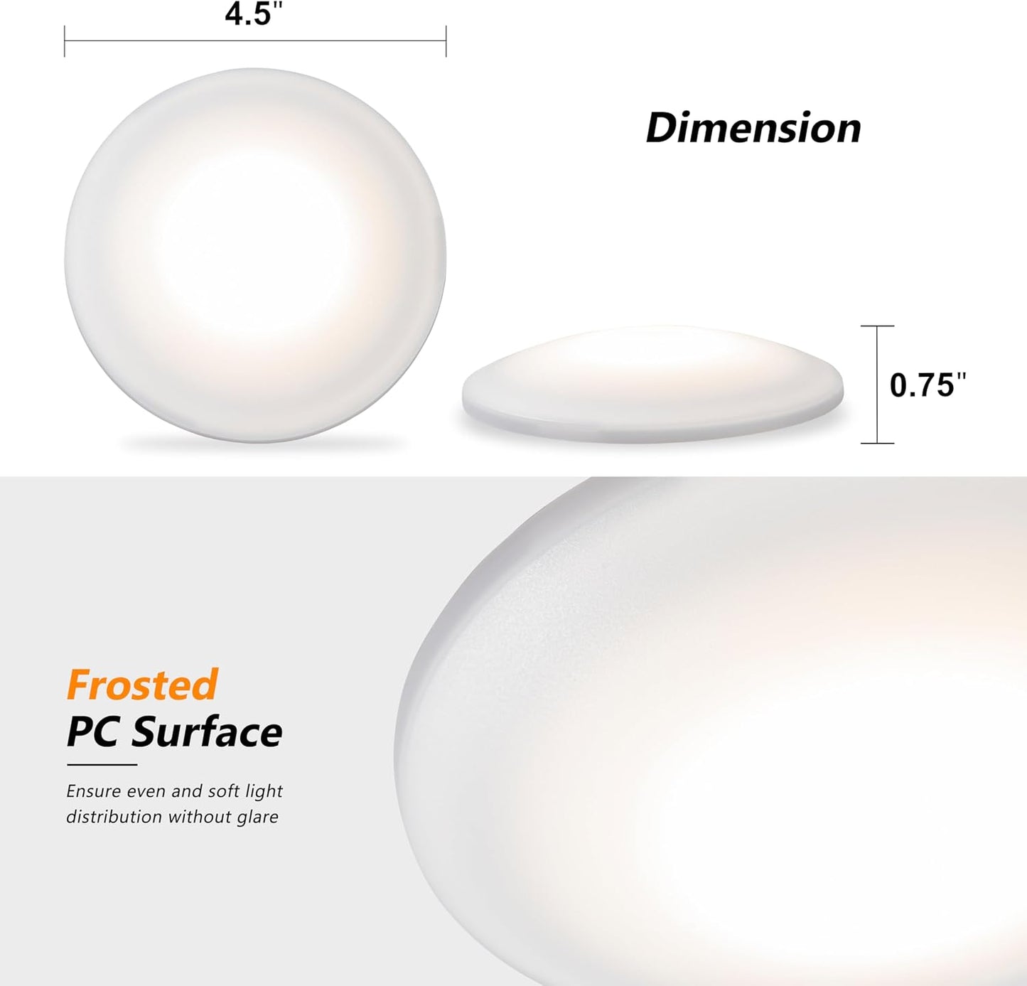 4 Luces LED DC12V para RV 4.5" Montaje Superficie