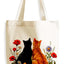 Bolso tote canvas reutilizable con bolsillo interior para mujer