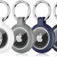 4 Fundas Airtag Silicona Impermeable Negro Blanco Azul Gris