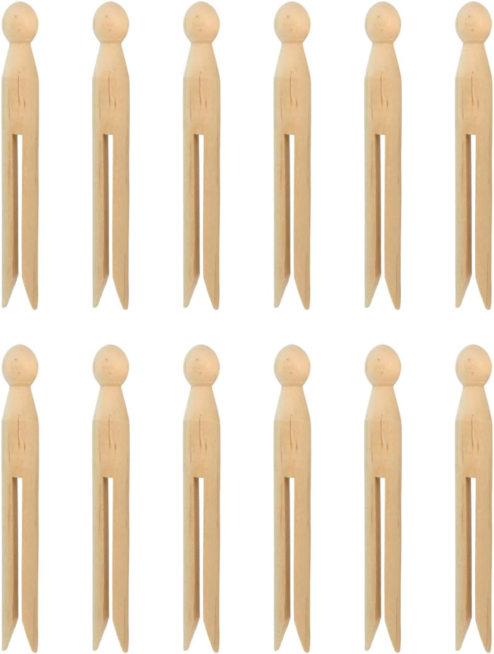 12 Pinzas Madera Manualidades y Lavandería Vintage