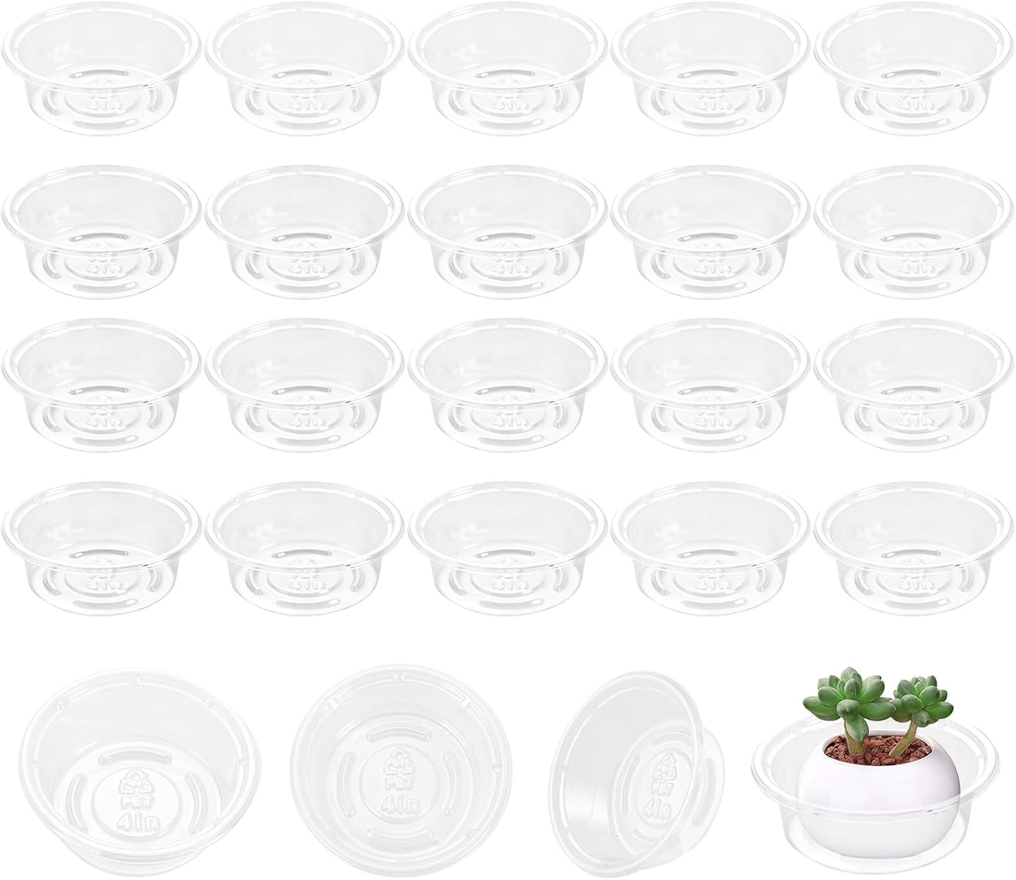 Platillo para plantas 30 Pzas bandejas plástico 4"