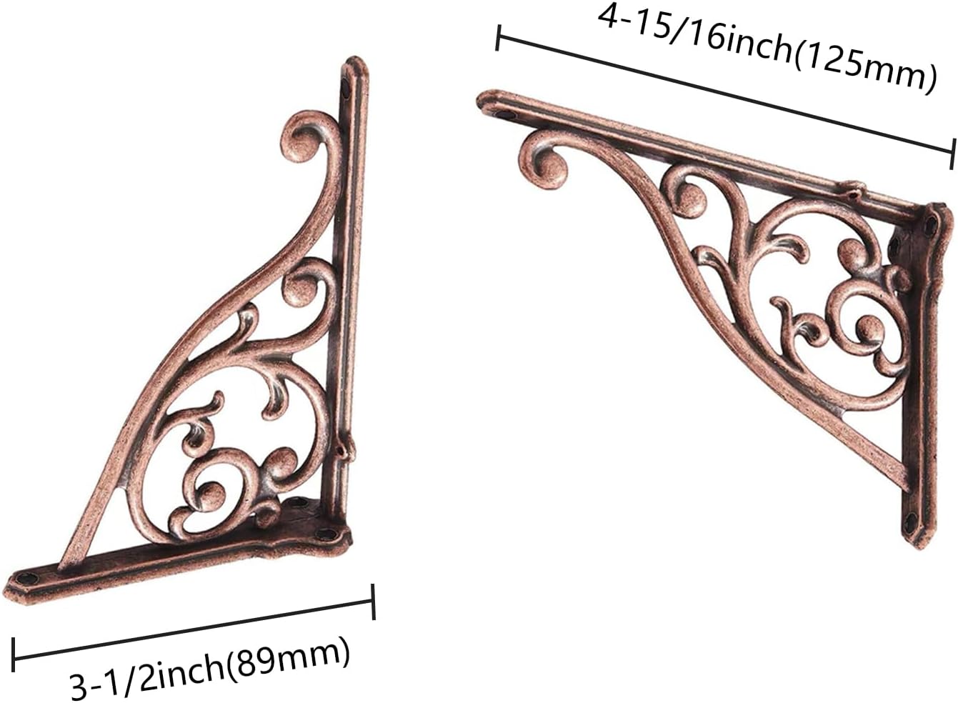 Soporte pared 5" pack 4 cobre antiguo servicio pesado