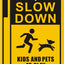 2 Letreros Slow Down Kids 18x12" Aluminio Reflectante