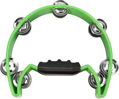 Pandereta metal cascabeles para niños y adultos color verde