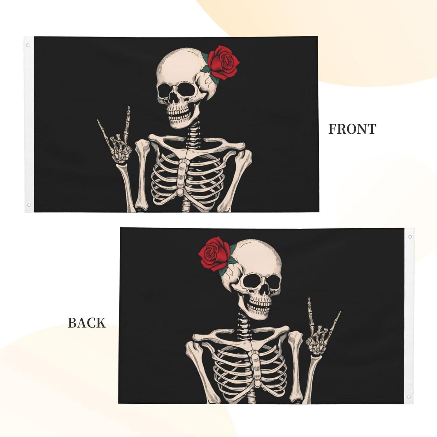 Bandera calavera hippie 3x5ft decoración hogar fiestas