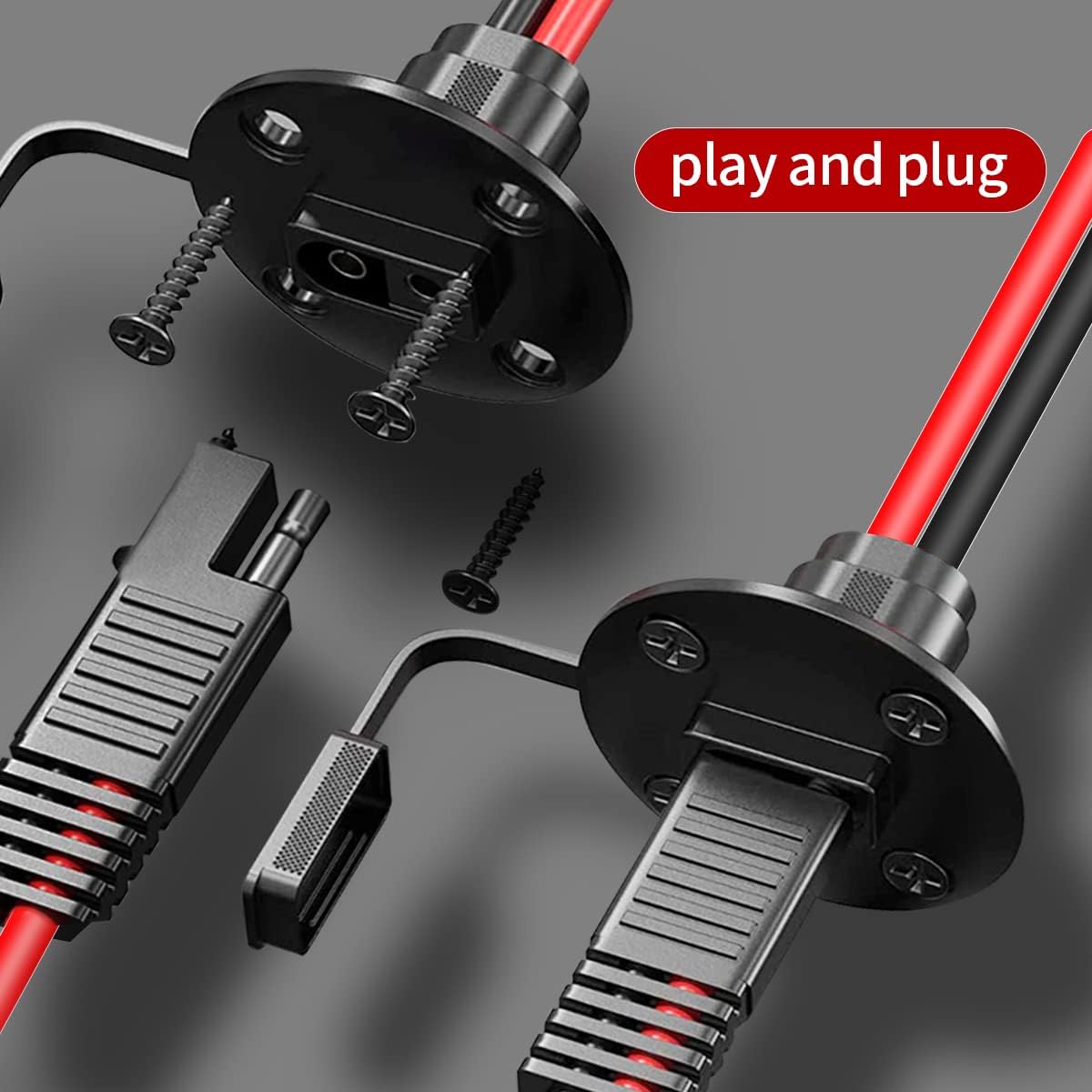 Cable extensión enchufe SAE 10AWG 2ft con fusible 10-30A