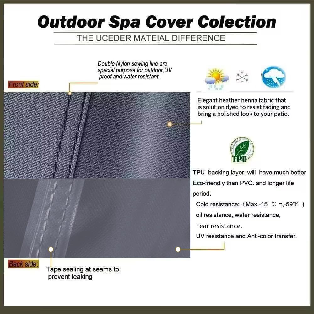 Cubierta impermeable para spa al aire libre 93x93x20"