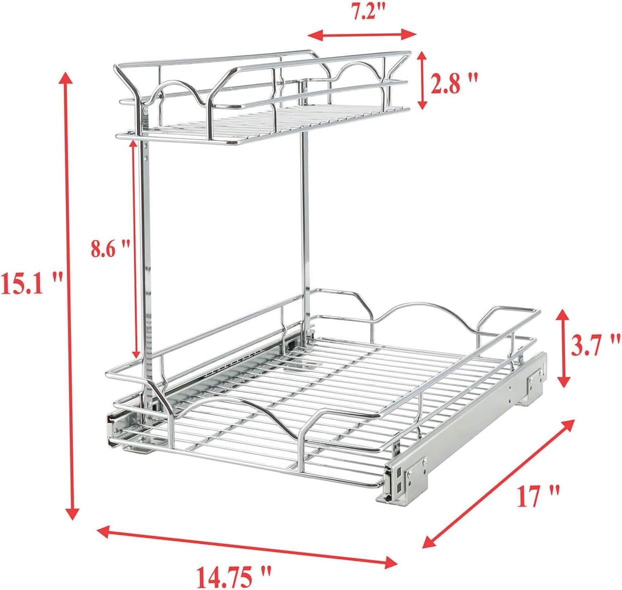 Organiz. gabinete fregadero estante deslizante 14.75x17"