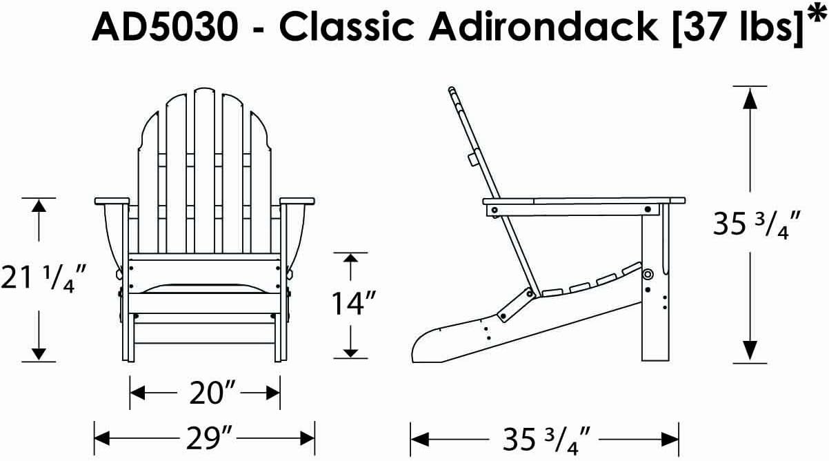 Silla plegable Adirondack de Polywood