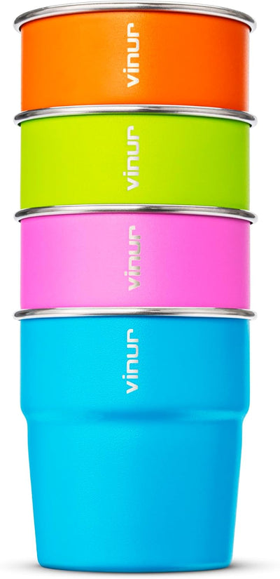 Vasos acero inox apilables niños azul cielo