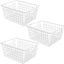 3 Cestas Alambre Blanco 14" para Congelador Oficina