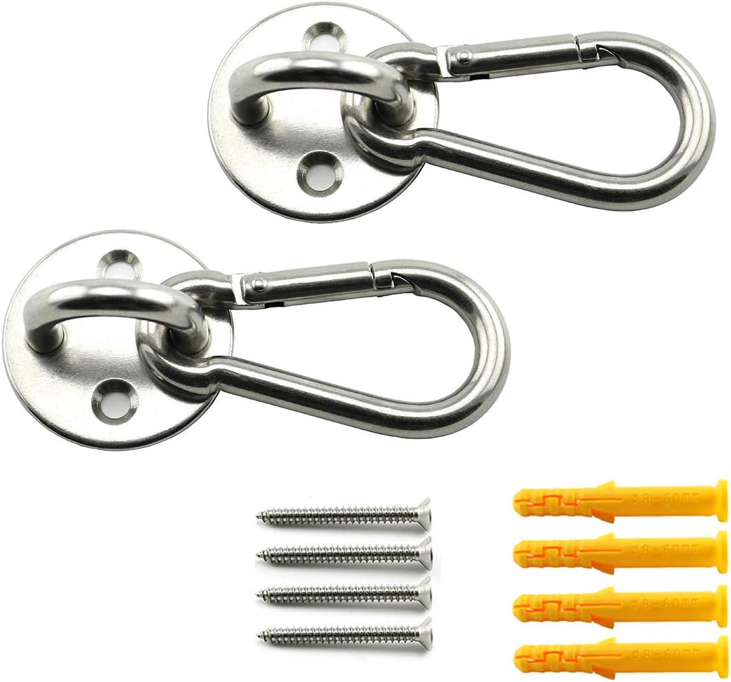 Juego 2 gancho acero inox 304 para techo pared yoga hamaca