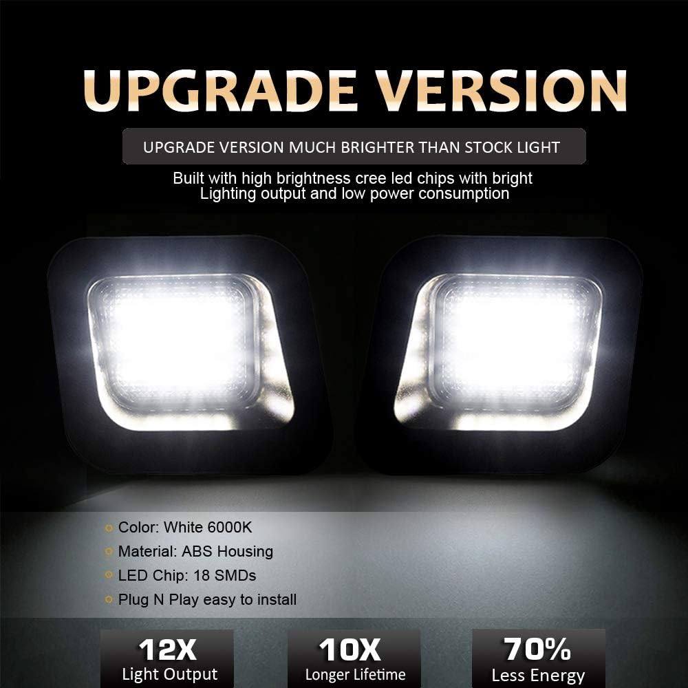 Luces LED matrícula ahumado comp Dodge Ram 2018 2 Pzas