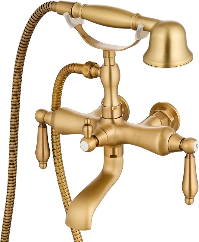 Grifo bañera vintage latón antiguo 2 funciones