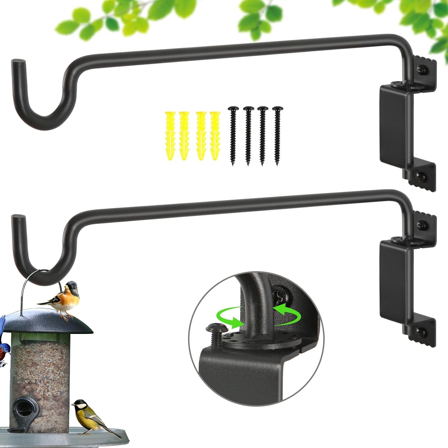 Gancho plantas giratorio 16" acero resistente pared exterior