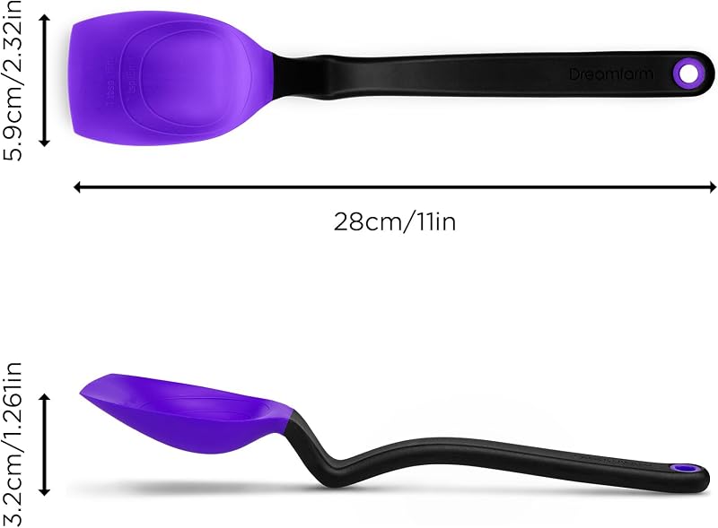 Cuchara silicona antiadherente 11pulg morado
