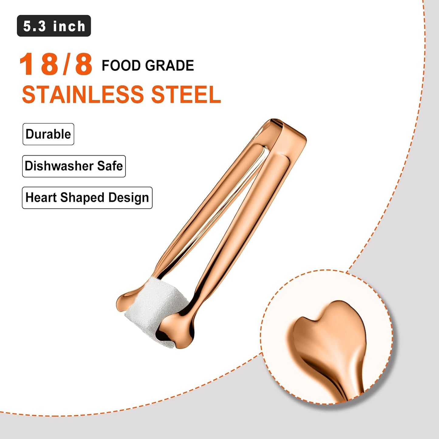 Pinzas acero inox 5.3pulg para servir comida aperitivos