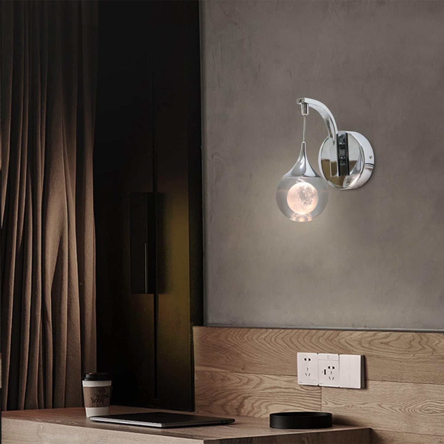 Aplique pared LED cristal regulable 5W dormitorio baño sala