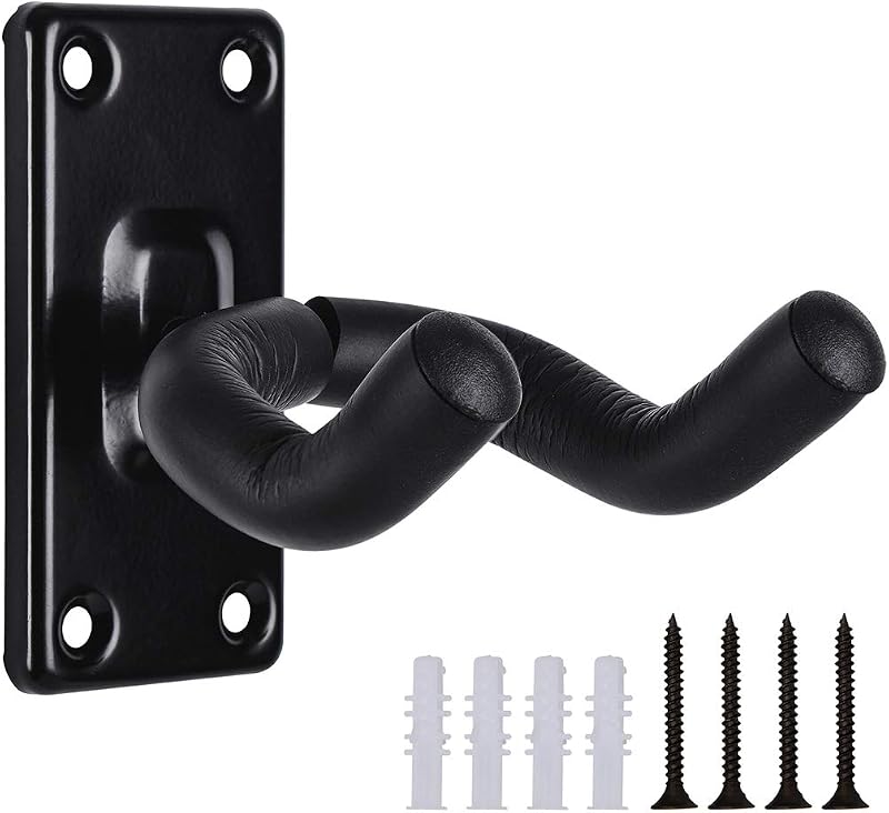 Soporte pared guitarra gancho metal negro