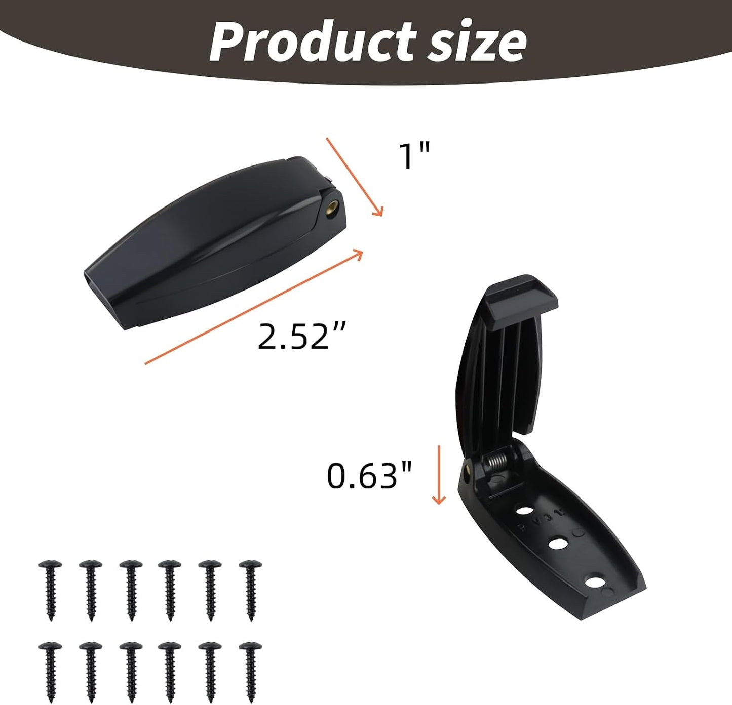 4 Ganchos 2.52pulg para puerta equipaje caravana negro