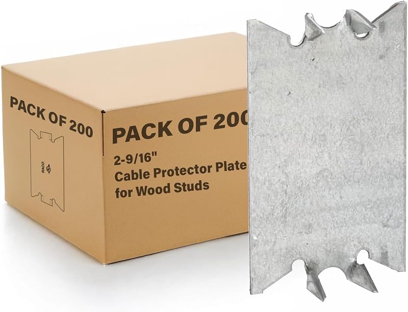 Placa protectora cables pernos madera 2-9/16" 200pzas