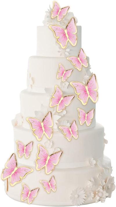 66 Pzas Decoración Mariposa Cupcakes Oro Rosa Fiestas