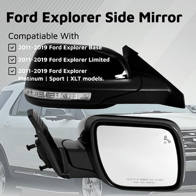 Espejo lateral Ford Explorer 11-19 con luz punto ciego