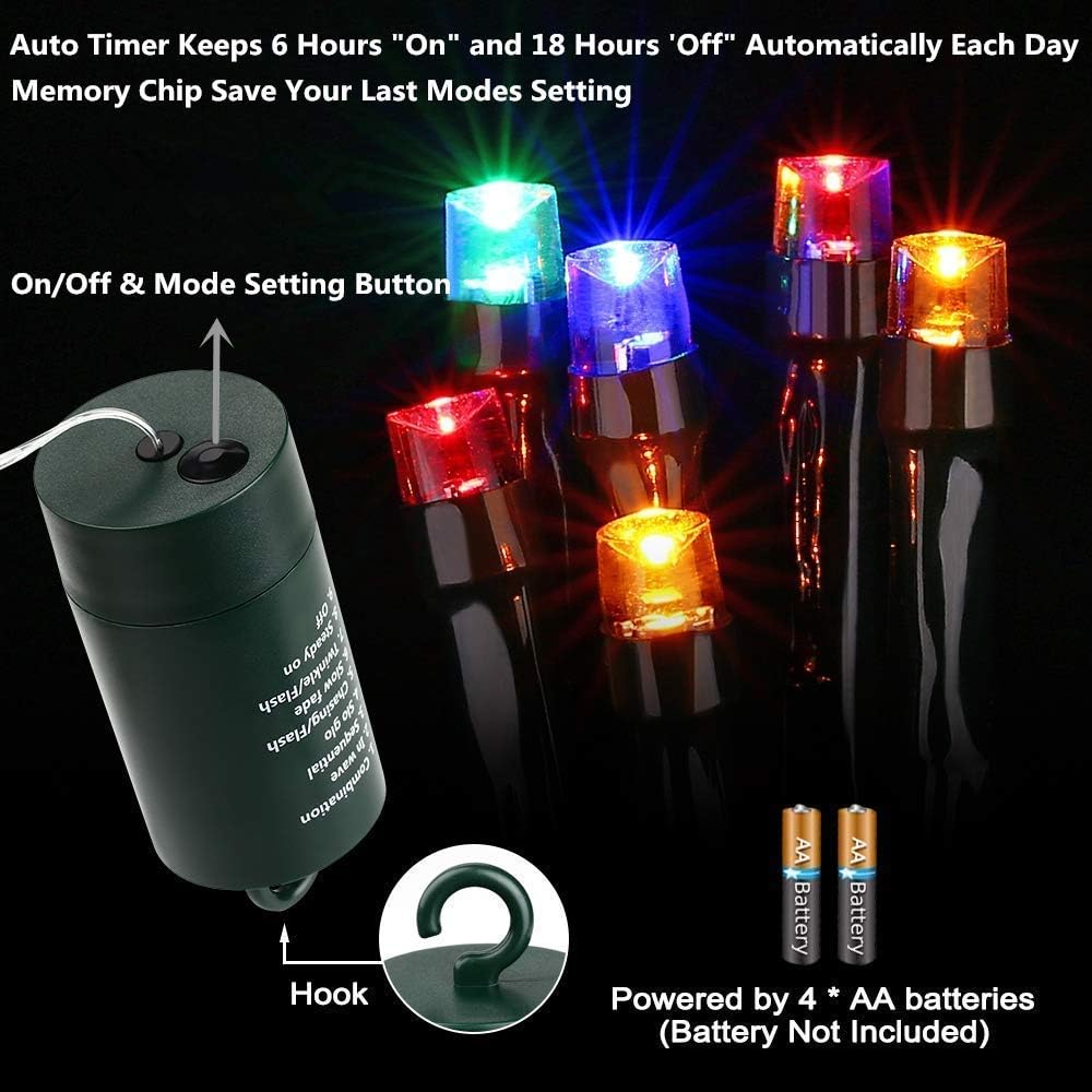 Luces LED Navidad con batería para hogar y jardín