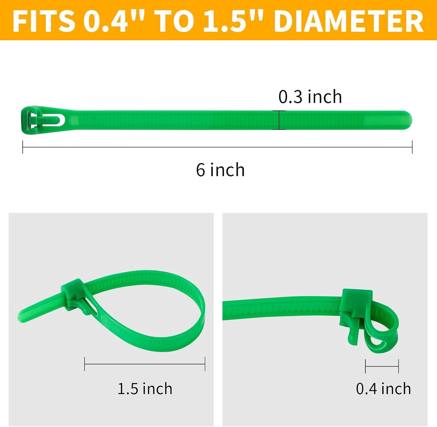 100 Bandas Ajustables para Patas Pollo 0.4-1.5"