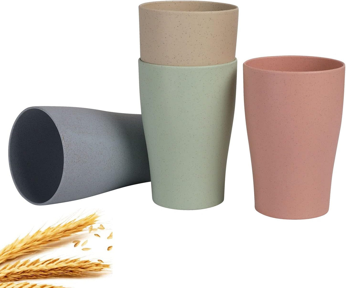 Vasos pajita trigo reutilizables 15oz 8uds