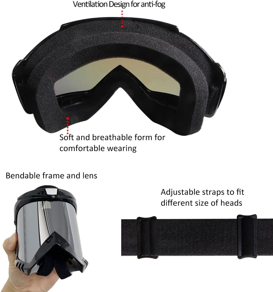 Gafas motocicleta UV400 antiempañamiento visión amplia