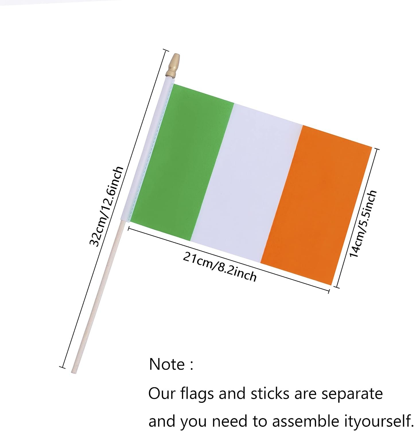 Bandera Irlandesa Mini 5x8" Set 12