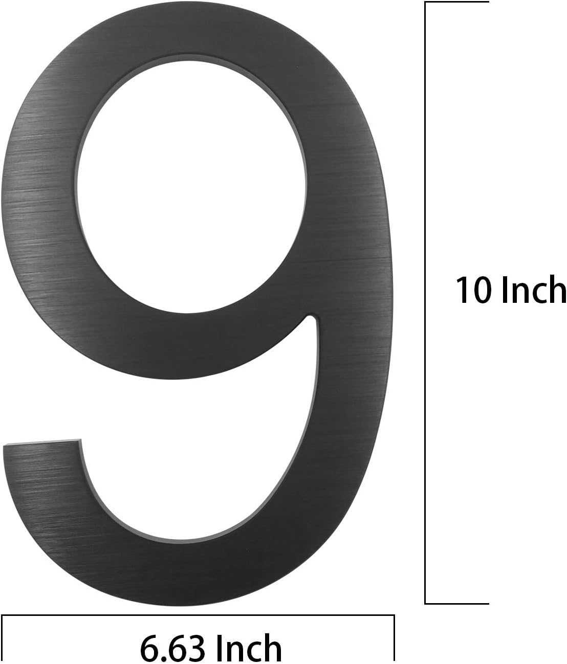 Número de casa aluminio cepillado negro 10pulg