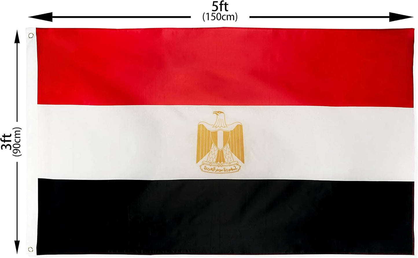 Bandera Egipto poliéster 3x5ft ojales latón resistente