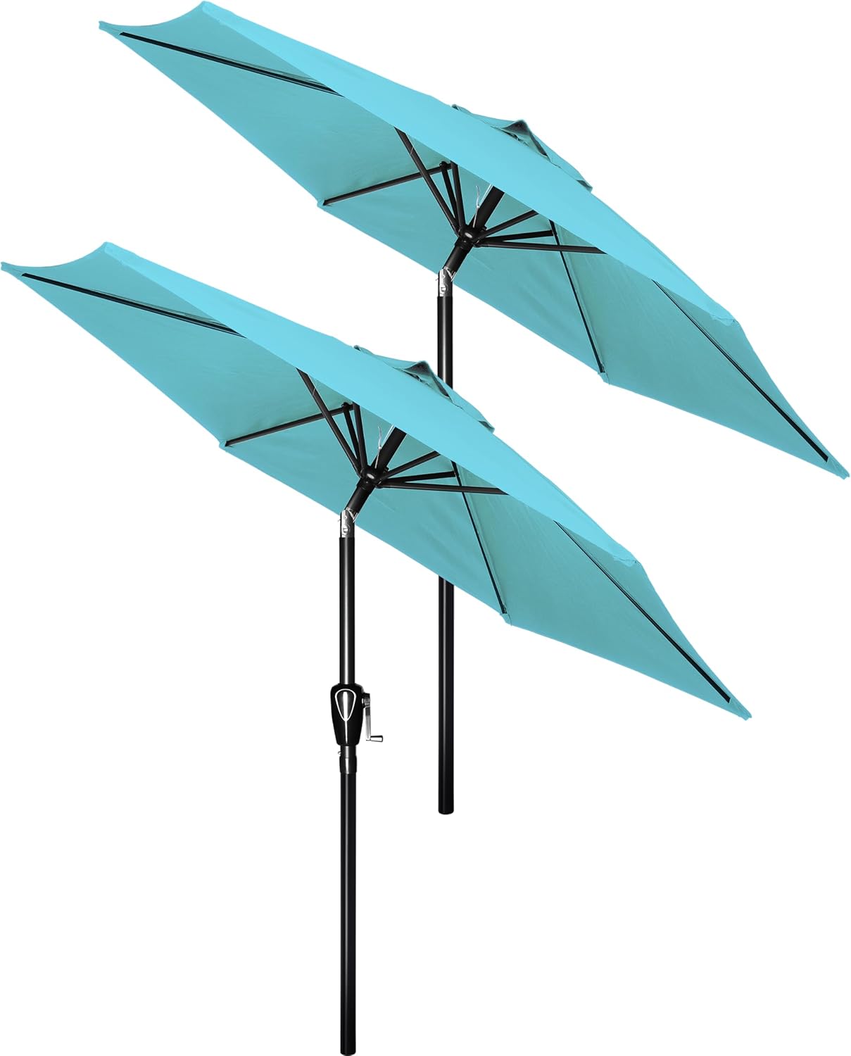2 Sombrillas Patio 7.5" Varillas Resistentes Turquesa