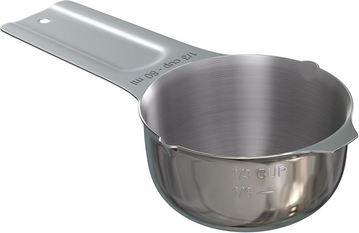 Taza medidora acero inox cromado 2.7oz con boquilla