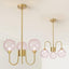 Candelabro de burbujas rosa 20pulg lámpara sputnik cristal