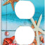 Placa pared decorativa playa náutica estrella mar y conchas
