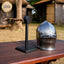 Soporte madera casco medieval vikingo cosplay Larp negro