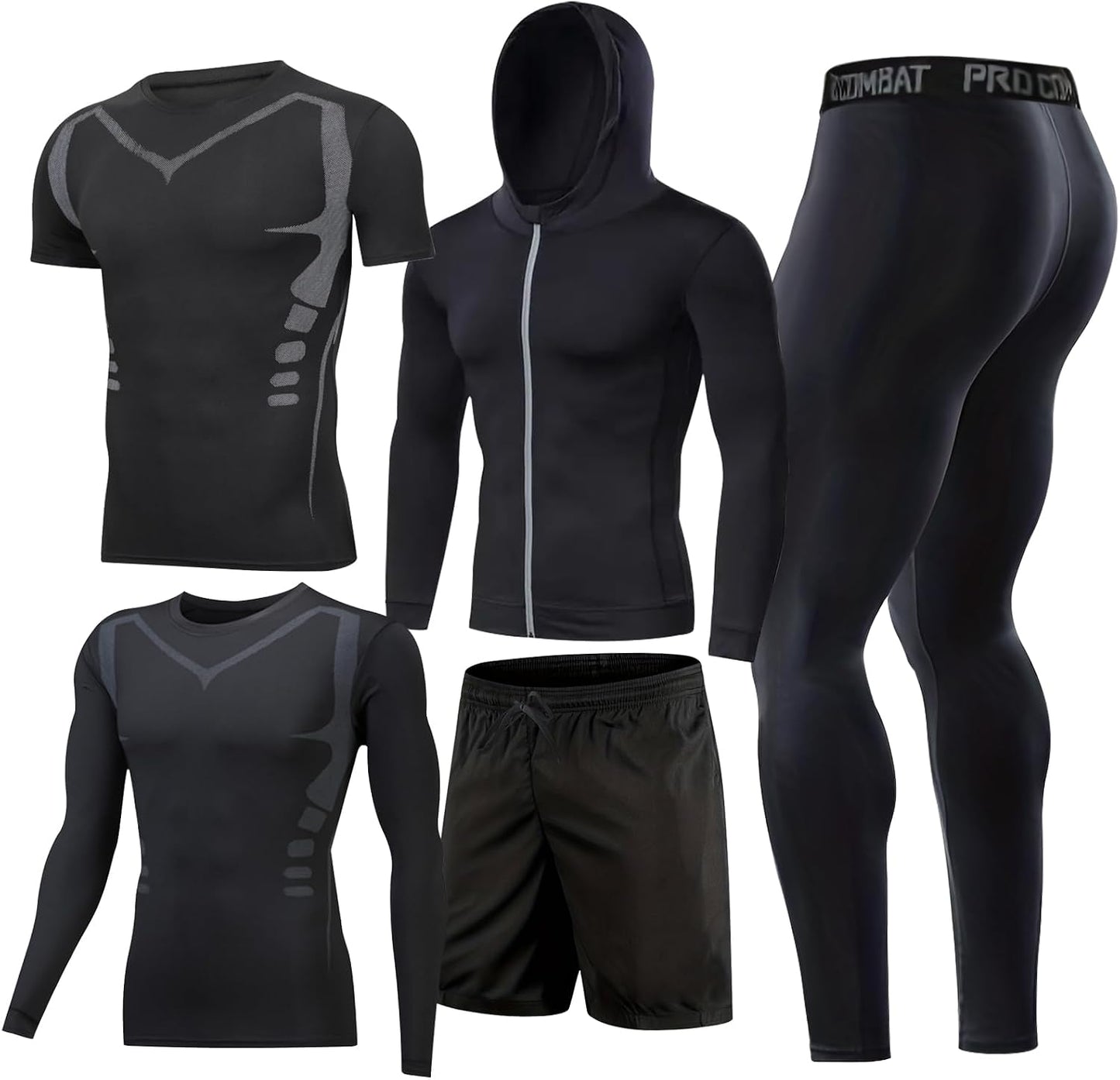 5 Pzas Ropa Gimnasio Hombre Kit Entrenamiento