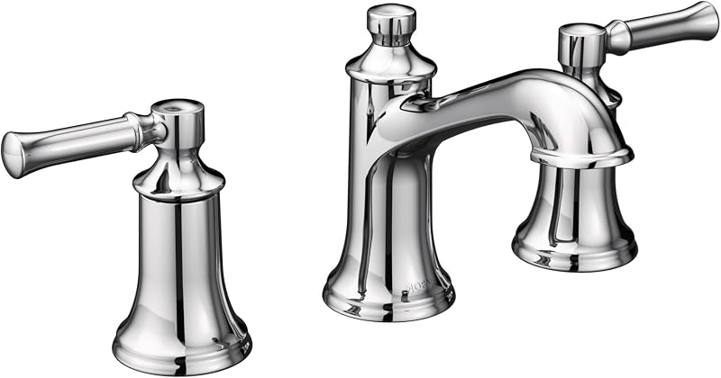 Grifo lavabo baño cromado 2 manijas arco alto 3 agujeros