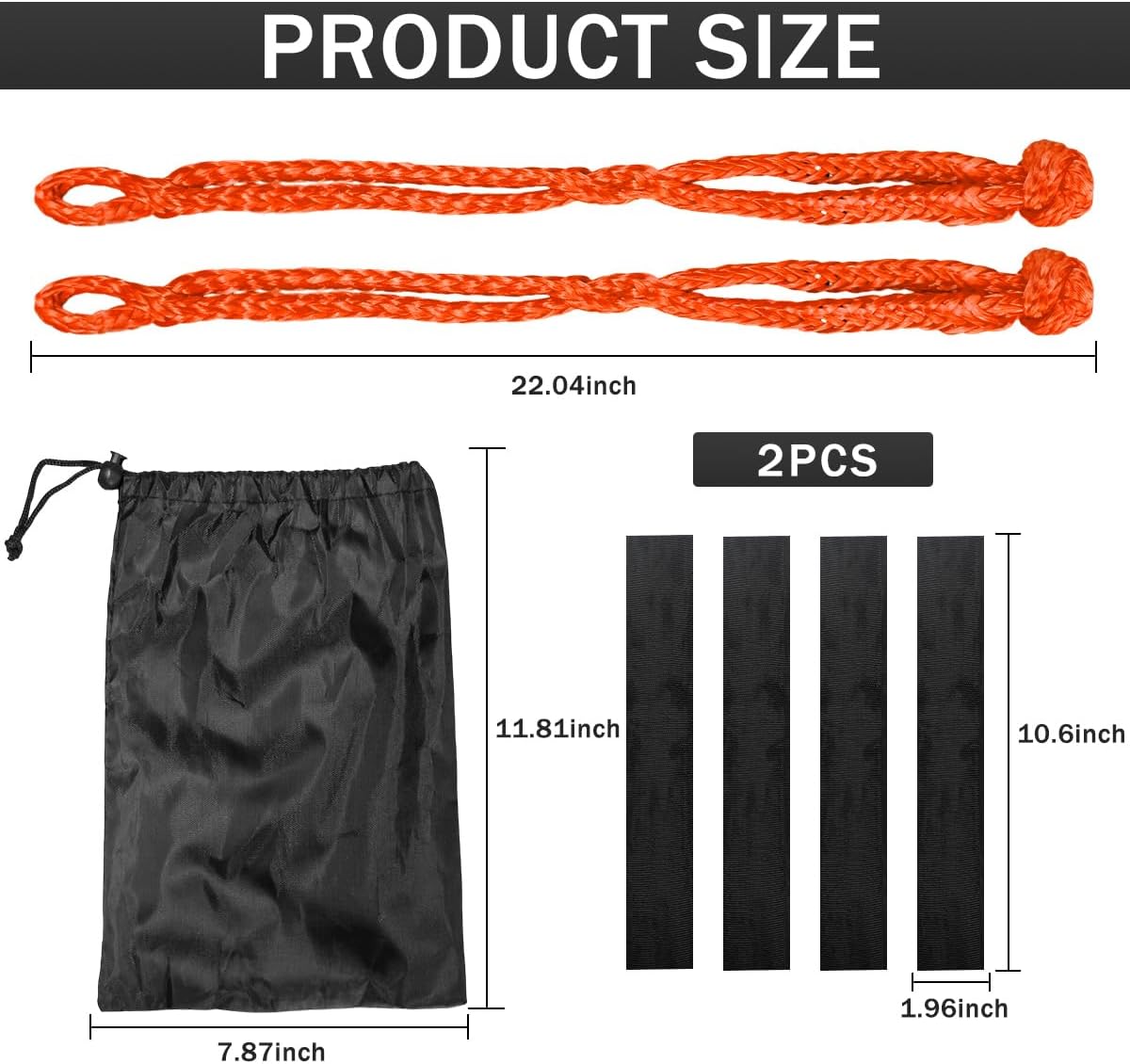 2 Grilletes UHMWPE para remolque SUV ATV camiones