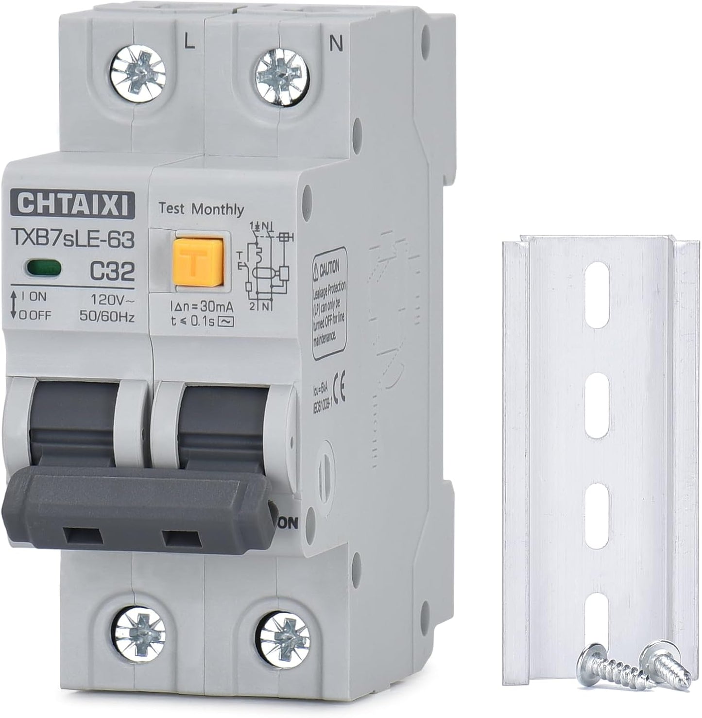 Disyuntor falla tierra 32A 30mA 120VAC termal-magnético C32