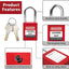 Kit 5 cerraduras rojas con 2 llaves comp OSHA seguridad