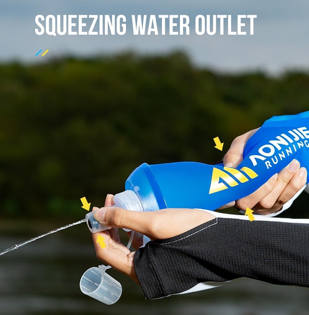 Botella agua TPU plegable sin BPA amplia apertura deporte