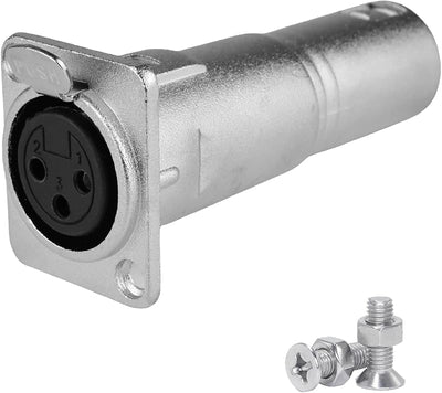 Conector XLR hembra a macho 3 pines para panel y micrófono
